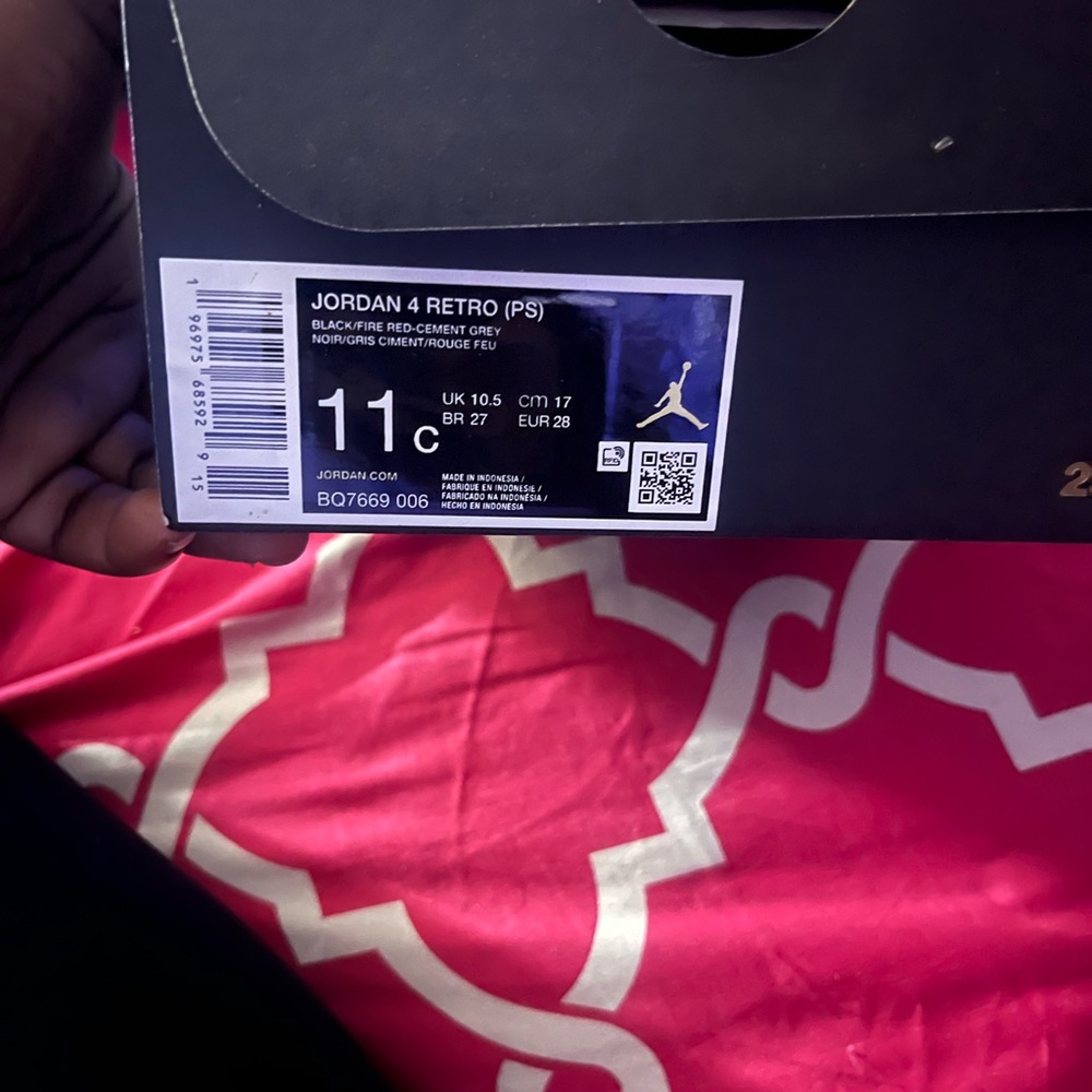 Jordan 4 Retro Black and Red Shoes